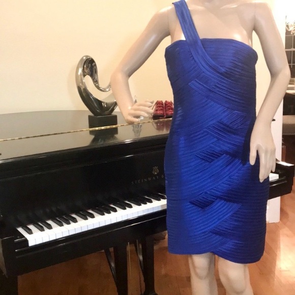 NWT BCBGMAXAZRIA bodycon one shoulder party holiday wedding cocktail dress - Picture 5 of 8